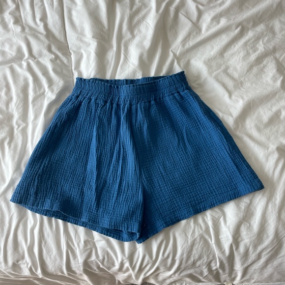 Blue linen lounge set, cottony gauze soft linen material - Picture 3 of 6